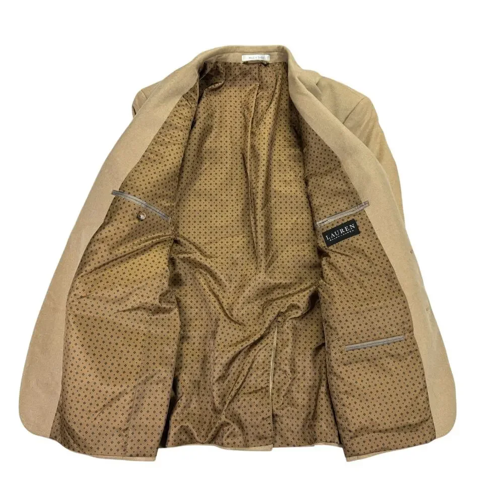Lauren Ralph Lauren Mens Lacrosse Wool Cashmere Classic Fit Sport Coat Camel 40R